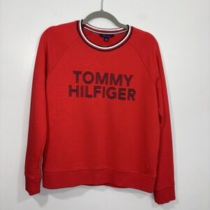 Vintage Tommy Hilfiger Sweatshirt size Small Red Crewneck Spellout Pullover